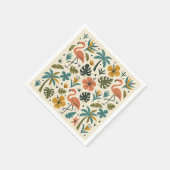 Tropisches Flamingo und Palmenbaummuster Serviette (Ecke)