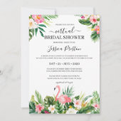 Tropisches Flamingo und virtuelles Brautparty mit  Einladung (Vorderseite)