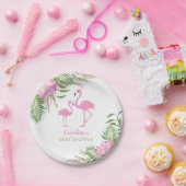 Tropisches Flamingo Wasserfarben Bläsernen Kinderd Pappteller (Party)