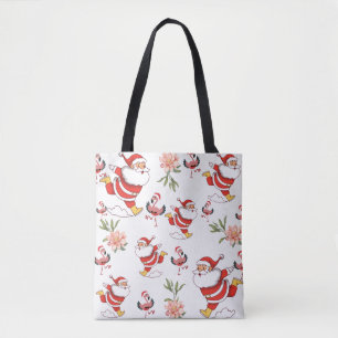 Tropisches Flamingo-Weihnachtsmann-Weihnachtsmuste Tasche