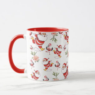 Tropisches Flamingo-Weihnachtsmann-Weihnachtsmuste Tasse
