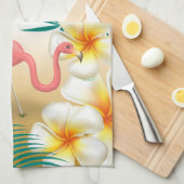 Tropisches Flamingos Beach Paradies Küchentuch (Viertel Falte)