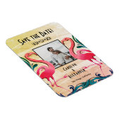 Tropisches Flamingos-Foto Hochzeit speichern Sie d Magnet (Rechte Seite)