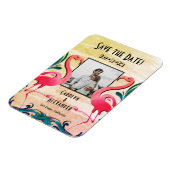 Tropisches Flamingos-Foto Hochzeit speichern Sie d Magnet (Linke Seite)