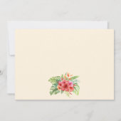 Tropisches Flamingos & Hibiskus Hochzeit Einladung (Rückseite)