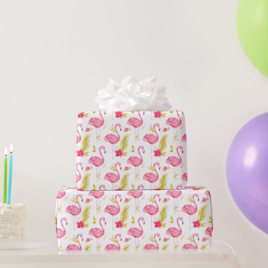 Tropisches Flamingos Wrapping Paper Geschenkpapier (Partygeschenke)