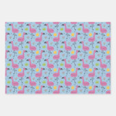Tropisches Flamingos Wrapping Paper Set 3 Geschenkpapier Set (Vorderseite 2)