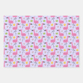 Tropisches Flamingos Wrapping Paper Set 3 Geschenkpapier Set (Vorderseite)