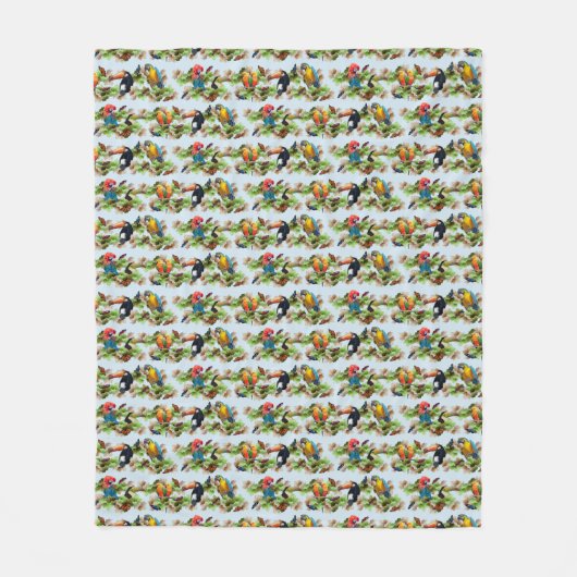 Tropisches Fleece Blanket (Light Blue) (Vorderseite)
