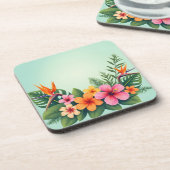 Tropisches Flora Elegante Getränkeuntersetzer (Linke Seite)