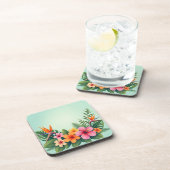 Tropisches Flora Elegante Getränkeuntersetzer (Rechte Seite)