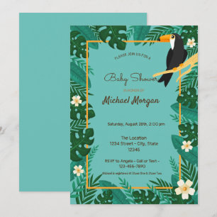 Tropisches Floral, Baby Shower Tiere Einladung