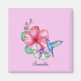 Tropisches Floral Hummingbird Personalisiert Magne Magnet