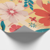 Tropisches Floral mit fetten Blätter und Blume Geschenkpapier (Ecke)