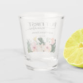 Tropisches, florales, aber erstes Mimosas-Brautpar Schnapsglas (Rückseite)