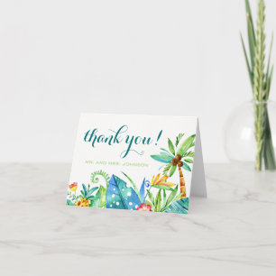 Tropisches Florales Aquarell Dankeskartenmotiv Dankeskarte