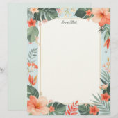 Tropisches Florales Briefpapier (Vorne/Hinten)
