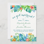 Tropisches florales Elegant Wir Got Verheirateten Einladung (Vorderseite)
