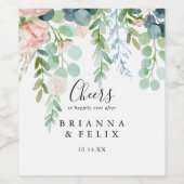 Tropisches florales Gezwitscher beim Hochzeitsfeie Weinetikett (Einzelnes Label)