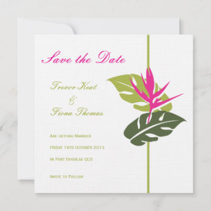 Tropisches Florales Hochzeit Vorankündigung Save The Date