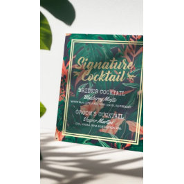 Tropisches florales Menü für Hochzeiten Poster