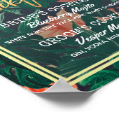 Tropisches florales Menü für Hochzeiten Poster (Ecke)
