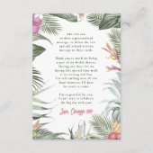 Tropisches florales Modernes Summer Brautparty Dankeskarte (Rückseite)