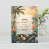 Tropisches florales Modernes Summer Brautparty Einladung (Stehend Vorderseite)