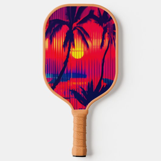 Tropisches Flucht Fantasy Pickleball Schläger (Rückseite)