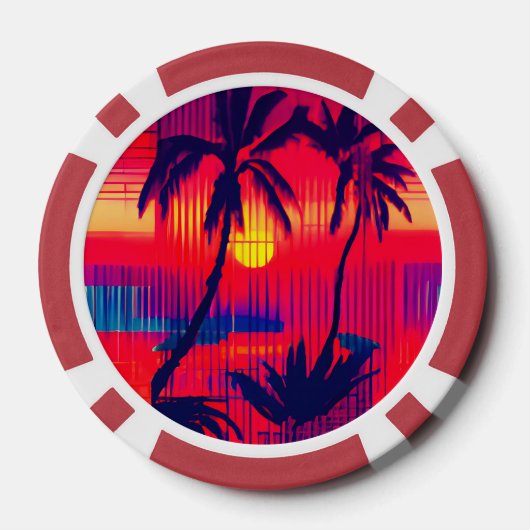 Tropisches Flucht Fantasy Pokerchips (Rückseite)