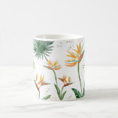 Tropisches Foliage Palm Floral Monogram Script Kaffeetasse (Mittel)
