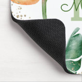 Tropisches Foliage Palm Floral Monogram Script Mousepad (Ecke)