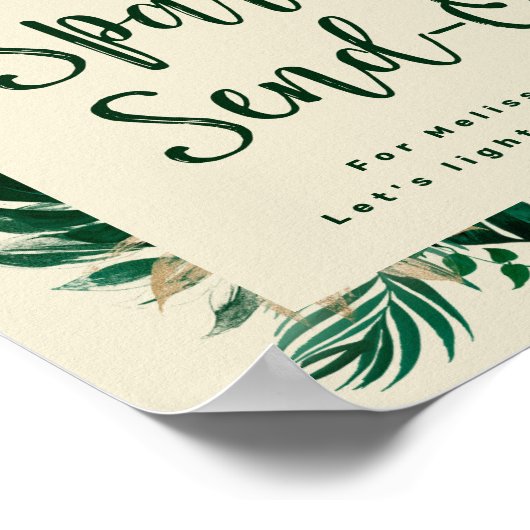 Tropisches Foliage-Sparkler-Sign-Off Poster (Ecke)