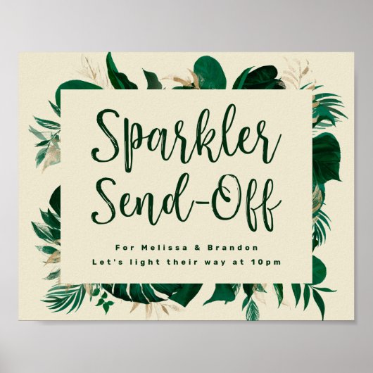 Tropisches Foliage-Sparkler-Sign-Off Poster (Vorne)