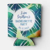 Tropisches Foliage Wasserfarbe Bachelorette Dosenkühler (Vorderseite)