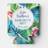Tropisches Foliage Wasserfarbe Bachelorette Dosenkühler (Vorderseite)