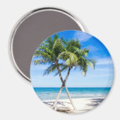 Tropisches Foto am Palmenstrand Magnet (Vorderseite/Rückseite)