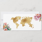 Tropisches Foto Boarding Pass Weltkarte Einladung (Rückseite)