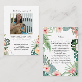 Tropisches Foto Gedenkstätte Ich bin Gratis Gebets Visitenkarte