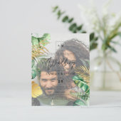 Tropisches FOTO OVERLAY All-in-1 QR-Code Hochzeit (Stehend Vorderseite)