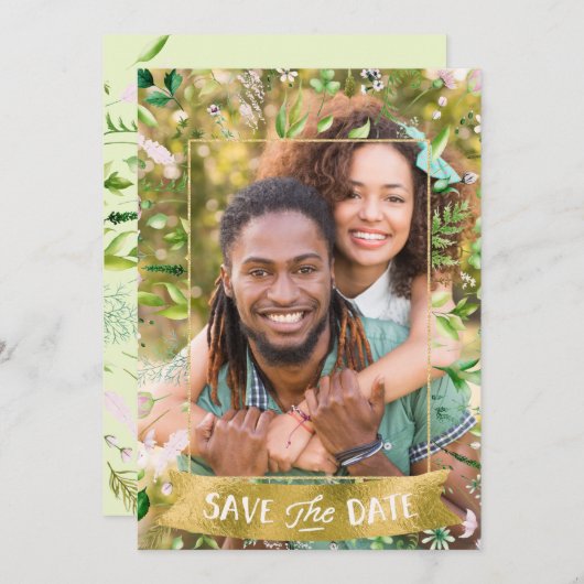 Tropisches Foto Save the Date (Vorne/Hinten)