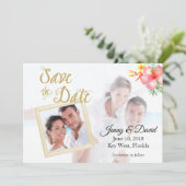 Tropisches Foto Save the Date (Stehend Vorderseite)