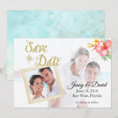 Tropisches Foto Save the Date (Vorne/Hinten)