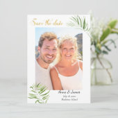 Tropisches Foto Save the Date (Stehend Vorderseite)