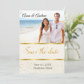 Tropisches Foto Save the Date (Stehend Vorderseite)