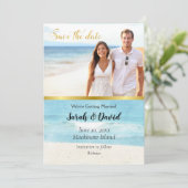 Tropisches Foto Save the Date Einladung (Stehend Vorderseite)