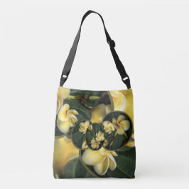 Tropisches Frangipani-Design über Schultertasche Tragetaschen Mit Langen Trägern