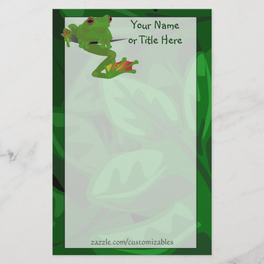 Tropisches Frosch-Briefpapier Briefpapier (Vorderseite)