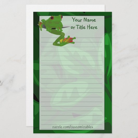 Tropisches Frosch-Briefpapier Briefpapier (Vorne/Hinten)