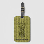 Tropisches Frucht-Ananas-Muster-Design Hintergrund Gepäckanhänger (Vorderseite Vertikal)